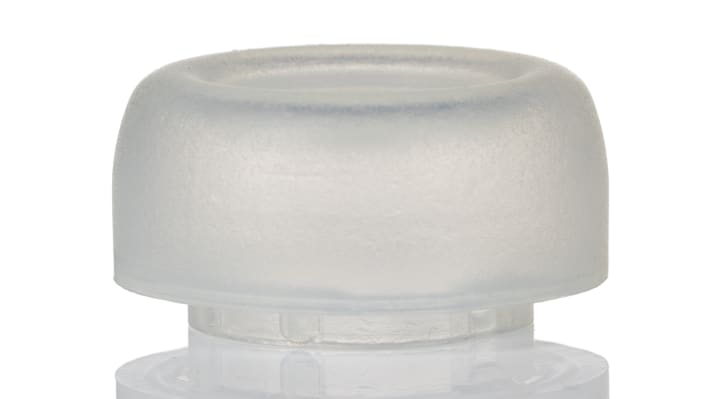 Coperchio pulsante Allen Bradley 800FAB7 per Serie 800F, in silicone trasparente, montaggio a filo, grado di protezione IP69K.