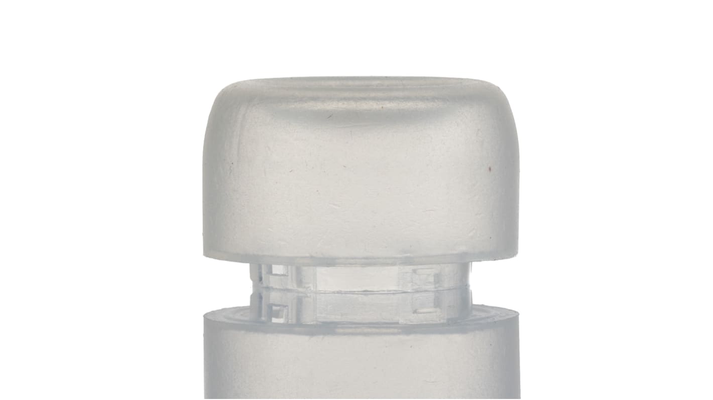 Cappuccio per pulsante Serie 800F Allen Bradley 800F-ABE7, in silicone trasparente per protezione IP69K. Compatibile con pulsanti illuminati e non, resistente a temperature da -25 °C a +70 °C. Ideale per ambienti industriali.