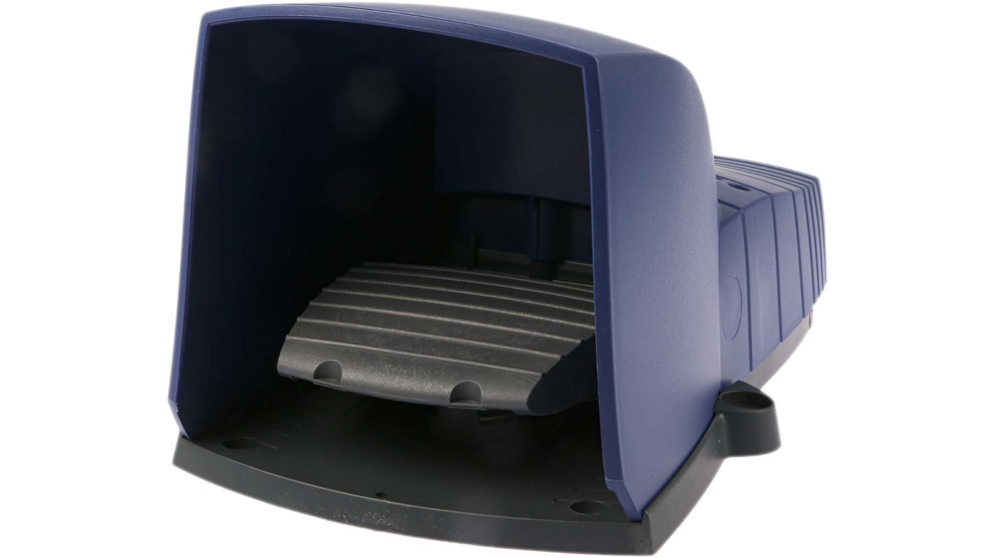 Interruttore a pedale instabile On-Off Schneider Electric XPEB310, IP66, blu, dimensioni 282x154x141mm, per applicazioni industriali.