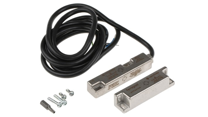 Interruttore di sicurezza magnetico Allen Bradley Guardmaster 440N-G02156, 24V cc, custodia inox, grado di protezione IP67.