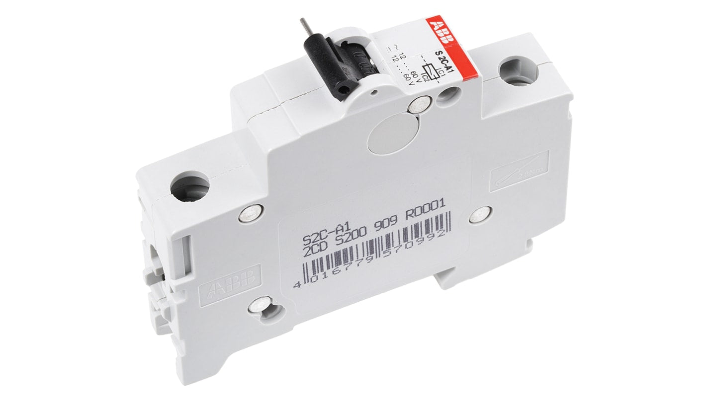 ABB attivazione shunt S2C-A1 per interruttori S200 e DS200, tensione 12-60V, peso 0,133 kg, reset manuale.