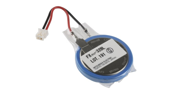 Alimentatore PLC Mitsubishi Electric FX3U-32BL per unità FX3U, compatibile con MELSEC e moduli FX2N. Batteria al litio 3V.