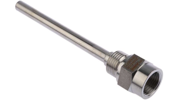 Thermowell Jumo 909710/10-848-10-150-104-26/000 in acciaio INOX 316L, per termocoppia, diametro 10 mm, collegamento gas 1/2 BSP.