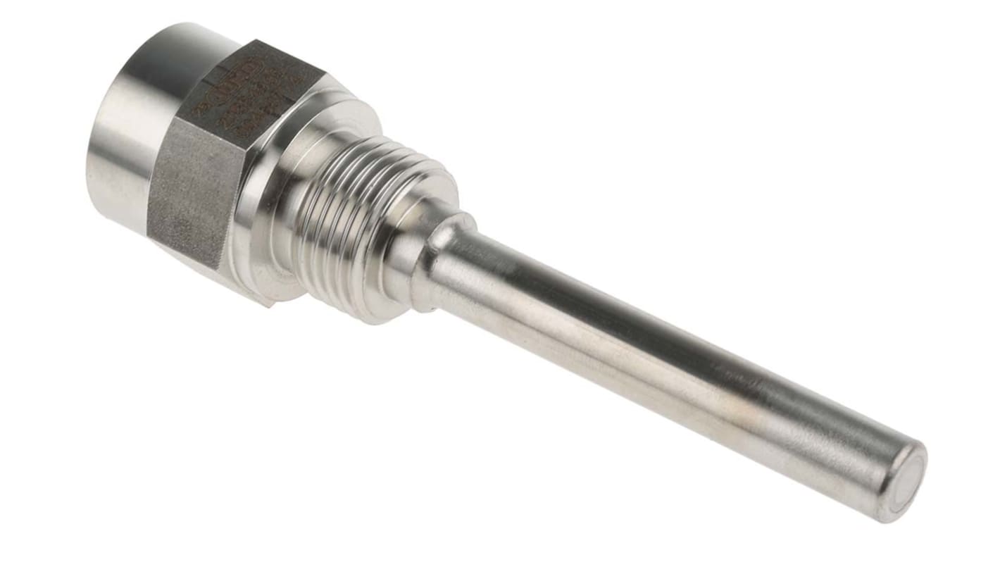 Thermowell Jumo 909710/10-848-10-100-104-26/000 in acciaio INOX 316L, per termocoppia, diametro esterno 10 mm, collegamento gas 1/2 BSP.