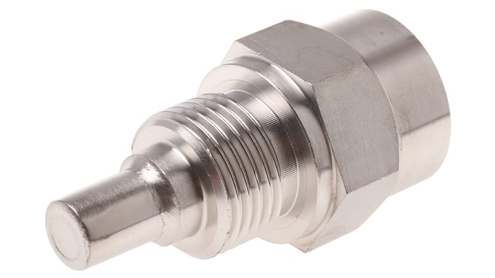 Thermowell Jumo 909710/10-848-10-50-104-26/000 in acciaio INOX 316L, per termocoppia, diametro esterno 10 mm, temperatura -50 a 200 °C.