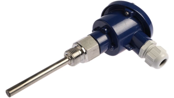 Sensore di temperatura Jumo 902020/20-402-1001-1-9-100-104/395, RTD PT100, sonda 100mm, acciaio inox, G1/2, -50 a +400 °C.