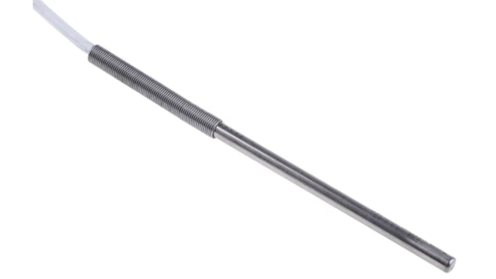 Sensore RTD PT100 Jumo, guaina in acciaio inox, diametro 6 mm, lunghezza 100 mm, temperatura da -50 a +180 °C, cavo 3 m. Codice 902150/30-378-1001-1-6-100-04-3000/315.