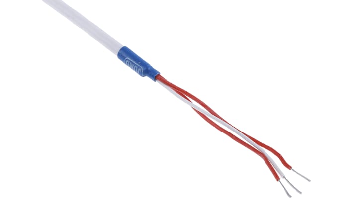 Sensore RTD PT100 Jumo, guaina in acciaio inox, diametro 6 mm, lunghezza 100 mm, temperatura da -50 a +180 °C, cavo 3 m. Codice 902150/30-378-1001-1-6-100-04-3000/315.