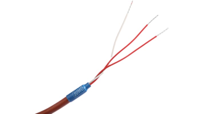 Sensore RTD PT100 Jumo 902250/32-415-1001-1-3-300-04-2500/000, guaina flessibile in acciaio INOX, lunghezza 300 mm, range -50°C/+600°C.