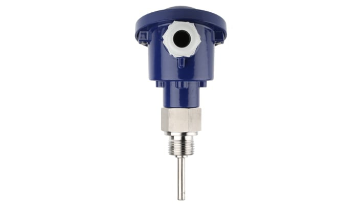 Sensore di temperatura Jumo 902020/25-402-1001-1-6-50-104/395 RTD PT100, diametro 6mm, lunghezza 50mm, testa in alluminio, guaina in acciaio inox.