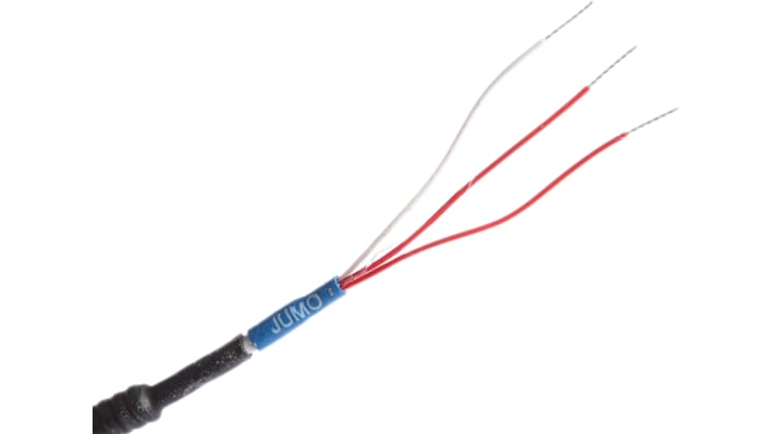Sensore di temperatura Jumo 902350/34-386-1001-1-5-150-2-04-3100/317, RTD PT100, lunghezza sonda 150mm, diametro 5mm, classe B, cavo PTFE 3m.