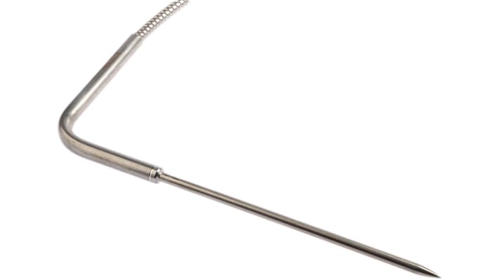 Sensore di temperatura Jumo 902350/34-386-1001-1-5-150-2-04-3100/317, RTD PT100, 150mm, 5mm, classe B, cavo PTFE 3m. Fissaggio dritto o inclinato.