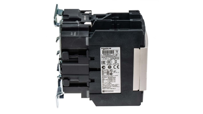 Contattore Schneider Electric LC1D80FE7, 3 poli, 3 NA, 80 A, montaggio su guida DIN, dimensioni 85x127x125 mm.