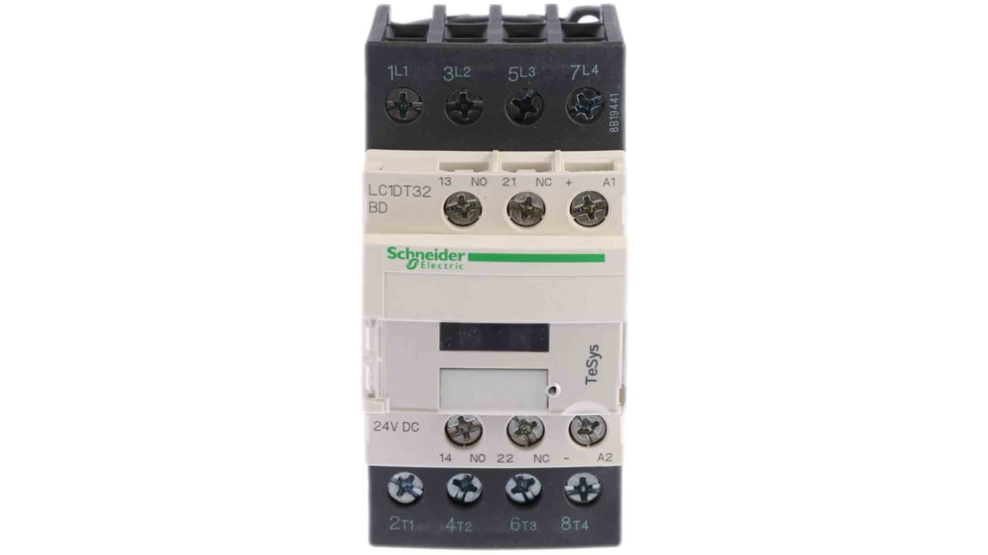 Contattore Schneider Electric LC1DT32BD 4NO 32A Serie LC1D - Alta efficienza e protezione da sovratensioni per applicazioni industriali.