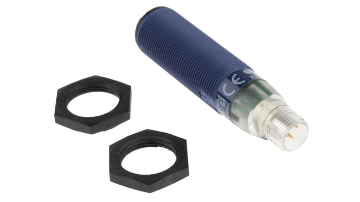 Sensore fotoelettrico cilindrico Telemecanique Sensors XUB5APANM12, rilevamento fino a 600 mm, uscita PNP, IP65/IP67.