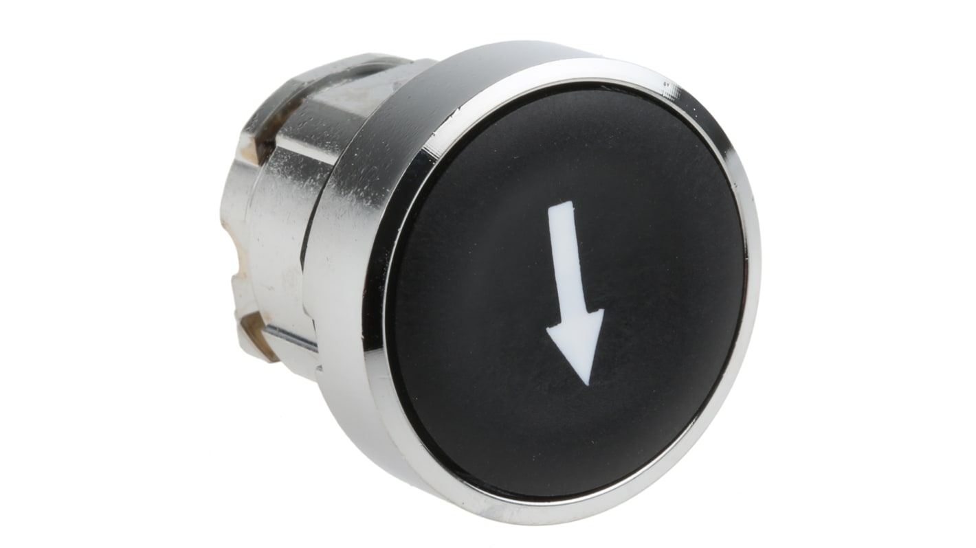 Testa per pulsante a pressione ZB4BA335 di Schneider Electric - Serie Harmony XB4, Nero, Freccia, Ritorno a molla. IP67, 22mm.