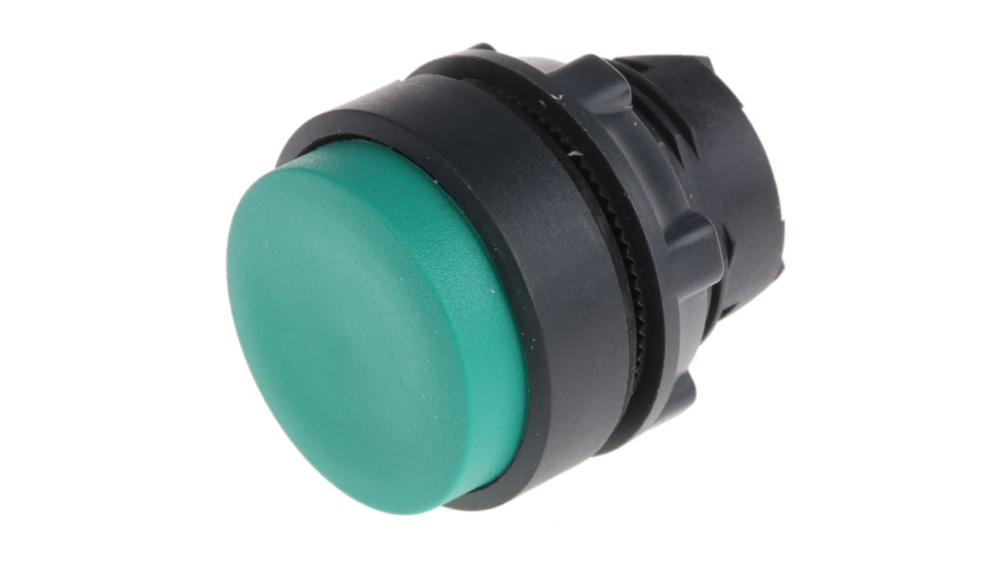 Attuatore pulsante verde rotondo Schneider Electric ZB5AL3, ritorno a molla, diametro foro 22mm, protezione IP66/IP67/IP69K.