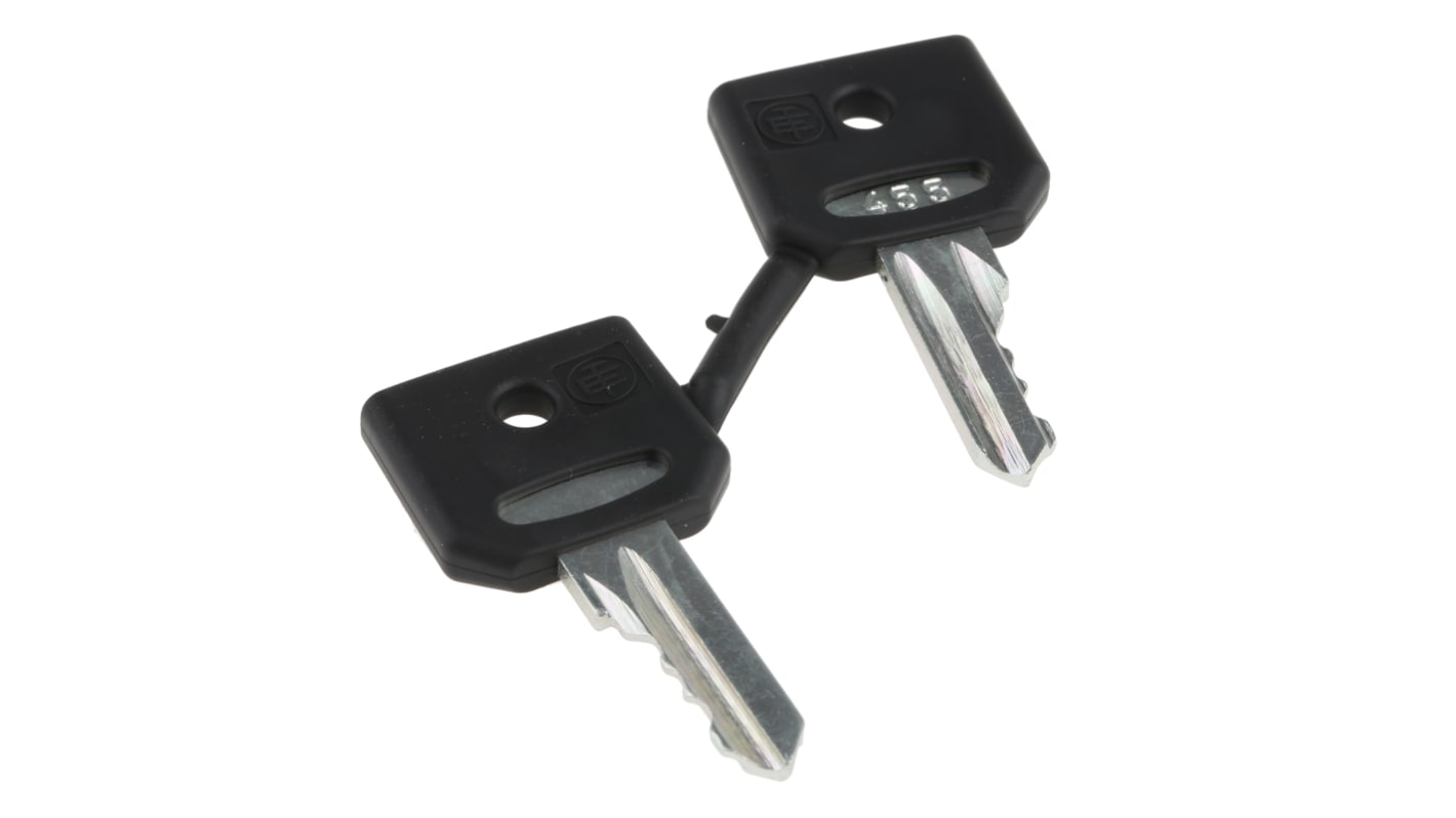 Chiave per interruttore a chiave Schneider Electric ZBG455, compatibile con serie Harmony XB4 e XB5, testa nera, lama in metallo.