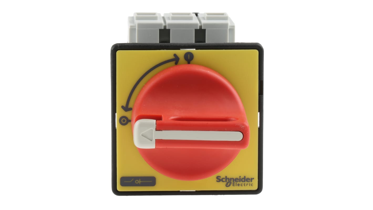 Interruttore di isolamento Schneider Electric VCD01, 3 poli, 20A, montaggio a pannello, dimensioni 60mm x 74mm, grado di protezione IP20.