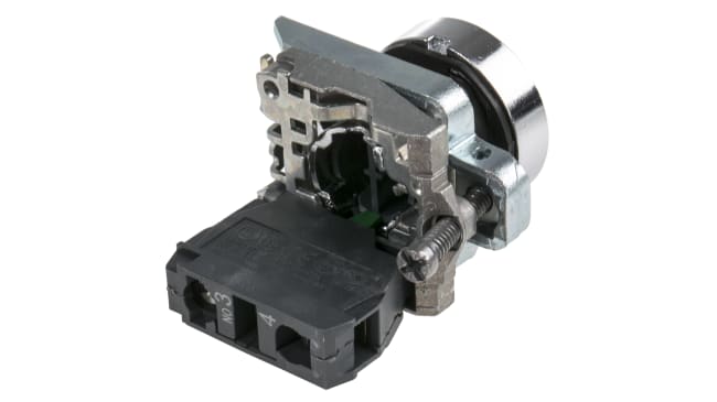 Pulsante SPST verde Schneider Electric XB4BA3311, montaggio a pannello, diametro 22 mm, grado di protezione IP66/IP69K.
