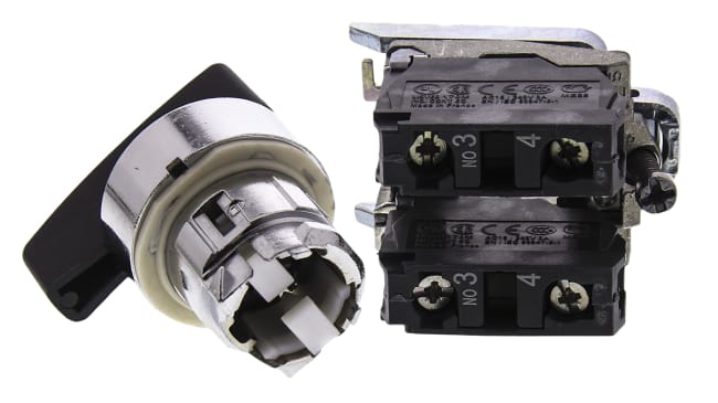 Selettore a chiave Schneider Electric XB4BJ53EX, 3 posizioni, metallo cromato, diametro di montaggio 22 mm, protezione IP67.