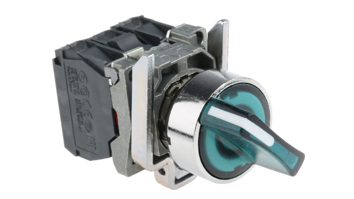 Selettore a chiave a 2 posizioni Schneider Electric XB4BK123M5, montaggio a vite, diametro 22 mm, grado di protezione IP67.