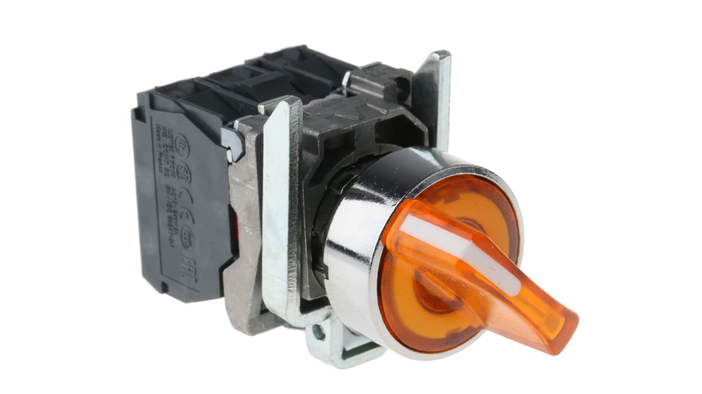 Selettore a chiave a 2 posizioni Schneider Electric XB4BK125B5, montaggio a vite, diametro 22 mm, metallo cromato, grado di protezione IP67.