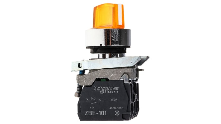 Selettore a chiave a 2 posizioni Schneider Electric XB4BK125B5, montaggio a vite, diametro 22 mm, metallo cromato, grado di protezione IP67.