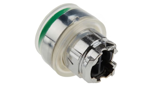 Pulsante SPST Schneider Electric XB4BP31EX, montaggio a pannello, verde, diametro 22 mm, grado di protezione IP66/IP67.