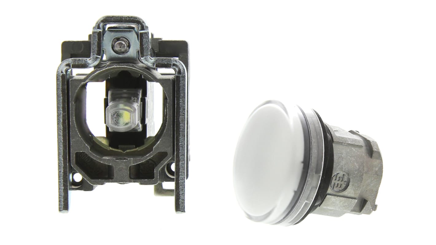 Spia pilota LED universale Harmony XB4BVM1 di Schneider Electric, montaggio a pannello 22mm, IP66/IP67/IP69K. Ideale per ambienti industriali.