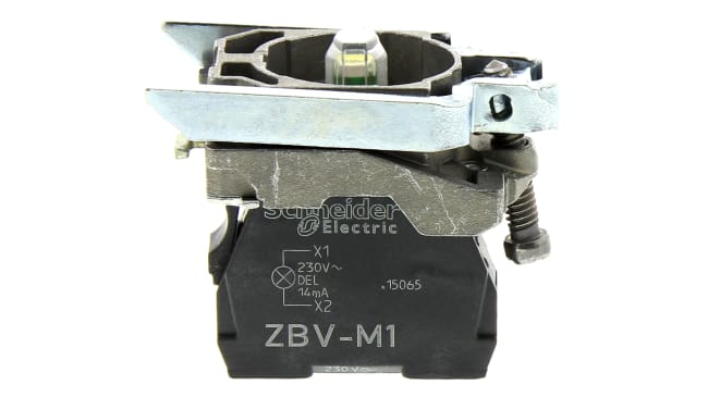 Spia pilota LED universale Harmony XB4BVM1 di Schneider Electric, montaggio a pannello 22mm, IP66/IP67/IP69K. Ideale per ambienti industriali.