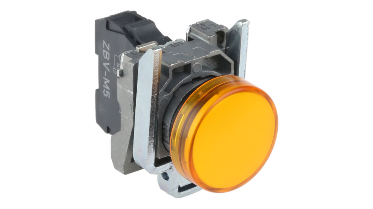 Spia LED universale 22mm Schneider Electric - XB4BVM5 per montaggio a pannello Harmony XB4, resistente a vibrazioni e urti.