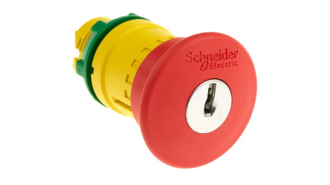 Pulsante di arresto di emergenza Schneider Electric Harmony XB5, testa rossa, montaggio a pannello, grado di protezione IP67.