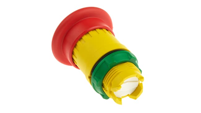 Pulsante di arresto di emergenza Schneider Electric Harmony XB5, testa rossa, montaggio a pannello, grado di protezione IP67.