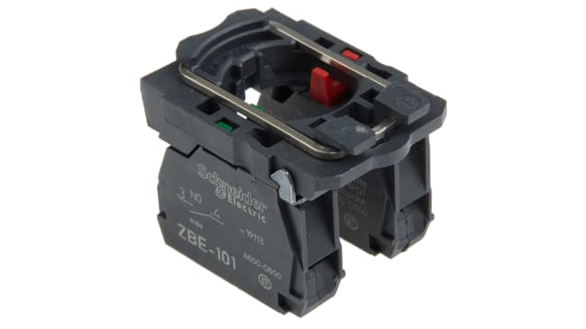 Pulsante di arresto di emergenza Schneider Electric, testa a fungo rossa, montaggio a pannello, IP66/IP67/IP69K. Dimensioni 40 x 43 x 82 mm.
