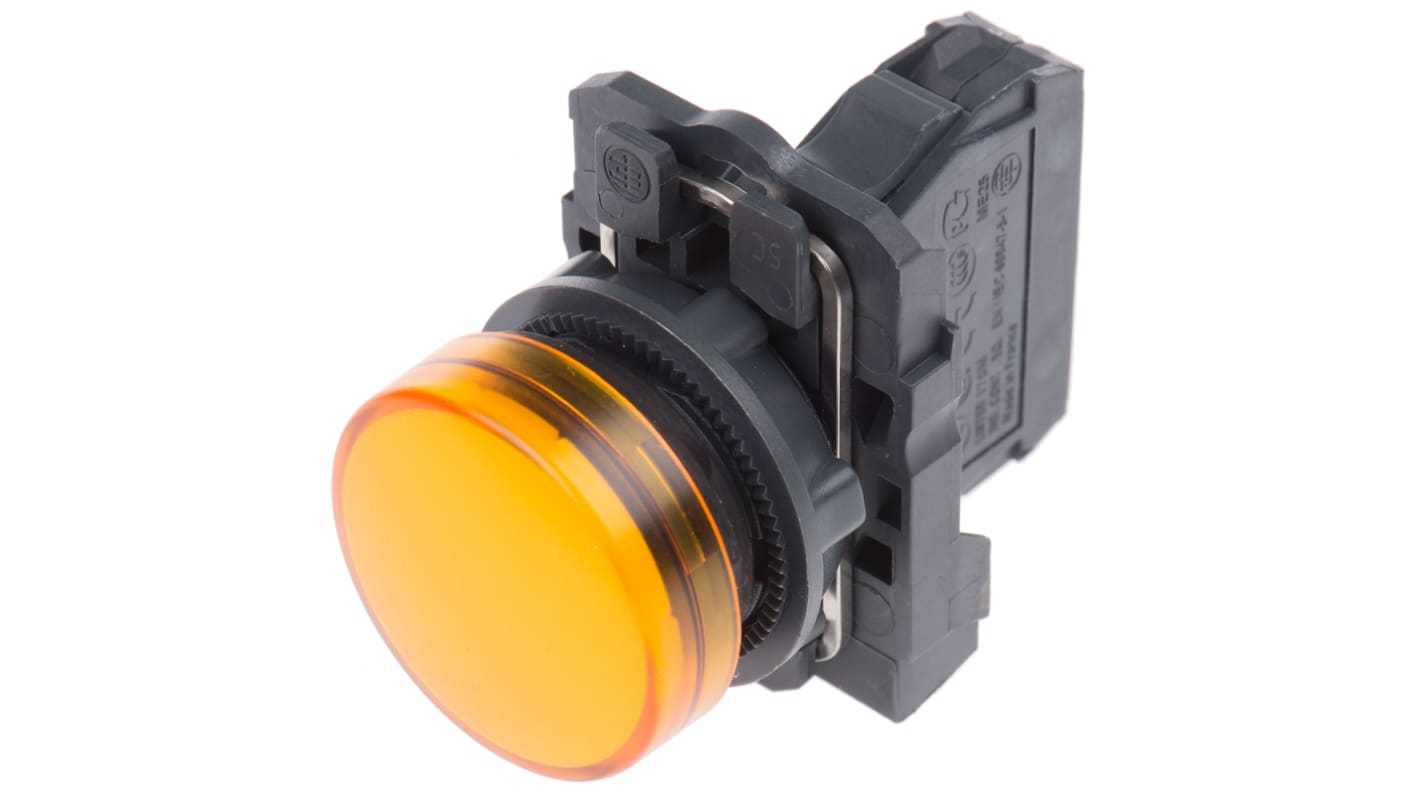 Spia pilota LED Schneider Electric XB5AVM5, 22mm, montaggio a pannello, IP66/IP67 - Ideale per ambienti industriali difficili.