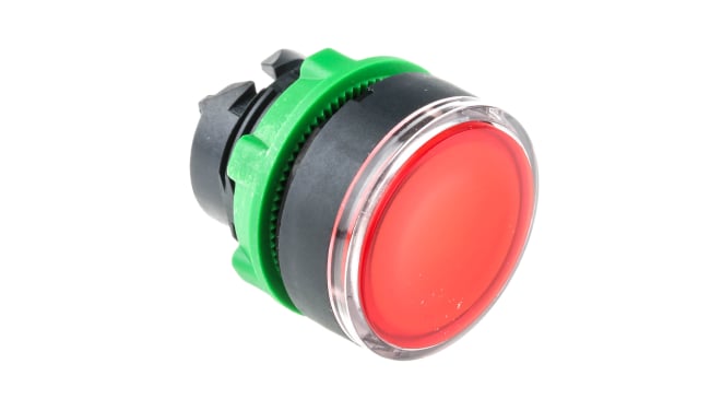 Pulsante luminoso SPDT rosso Schneider Electric XB5AW34B5, montaggio a pannello, diametro foratura 22 mm, grado di protezione IP 66-69K.