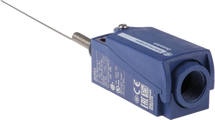 Interruttore di fine corsa Telemecanique Sensors XCKP2106P16, configurazione NO/NC, grado di protezione IP66/IP67, dimensioni 65mm x 31mm x 30mm.