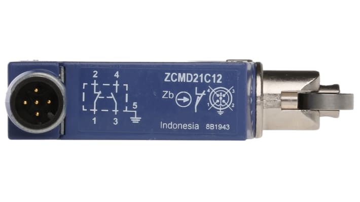 Interruttore di fine corsa Telemecanique Sensors XCMD2102C12, configurazione NO/NC, protezione IP66/IP67/IP68, dimensioni 30mm x 50mm x 16mm.