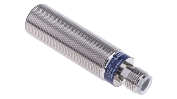 Sensore di prossimità cilindrico Telemecanique Sensors XS1M18KP340D, induttivo M18, distanza di rilevamento 5 mm, grado di protezione IP67.