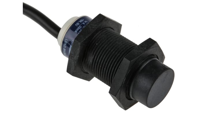 Sensore di prossimità cilindrico Telemecanique Sensors XS4P18AB120, M18 x 1, rilevamento fino a 8 mm, IP67, alimentazione 10-38 V c.c.