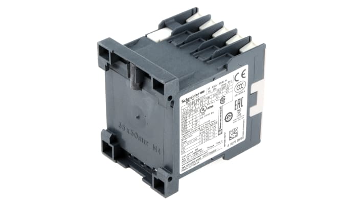 Contattore tripolare Schneider Electric LP4K1201BW3, 24 V c.c., 12 A, montaggio a pannello, dimensioni 45x58x57 mm.