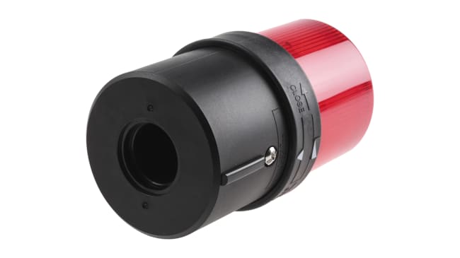 Segnalatore lampeggiante LED rosso Schneider Electric XVBL1B4, 24 V, diametro 70 mm, montaggio su base, protezione IP65.