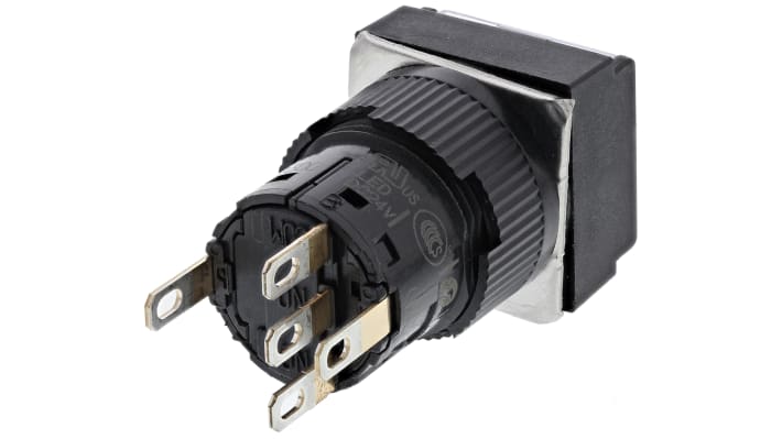 Pulsante luminoso Schneider Electric XB6ECW1B1P, SPDT, montaggio a pannello, grado di protezione IP65, foro 16mm.