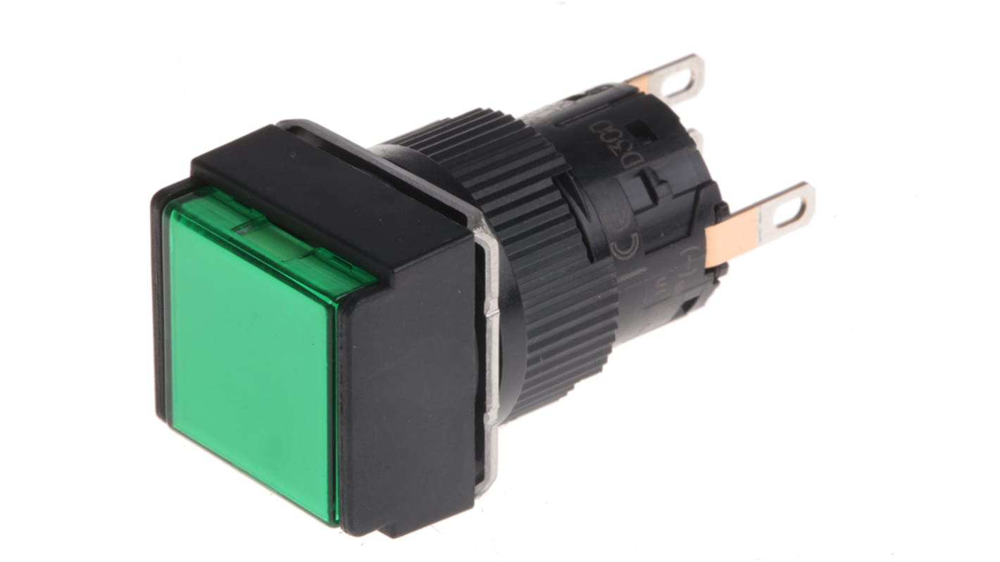 Pulsante luminoso SPDT a ritorno a molla Schneider Electric, montaggio a pannello, diametro 16mm, grado di protezione IP65.