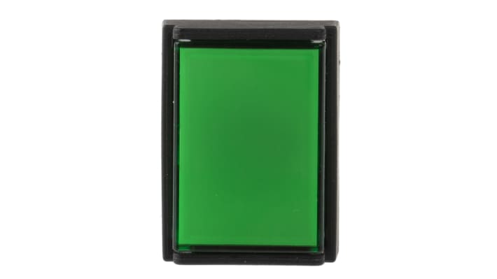 Pulsante DPDT luminoso verde Schneider Electric XB6EDW3B2P, montaggio a pannello, grado di protezione IP65, LED integrato.