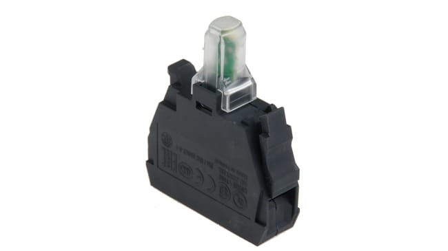 Blocco luminoso LED bianco 24V Schneider Electric ZBVB1 - Serie Harmony XB. Installazione semplice a vite, ideale per pannelli e segnalazioni.