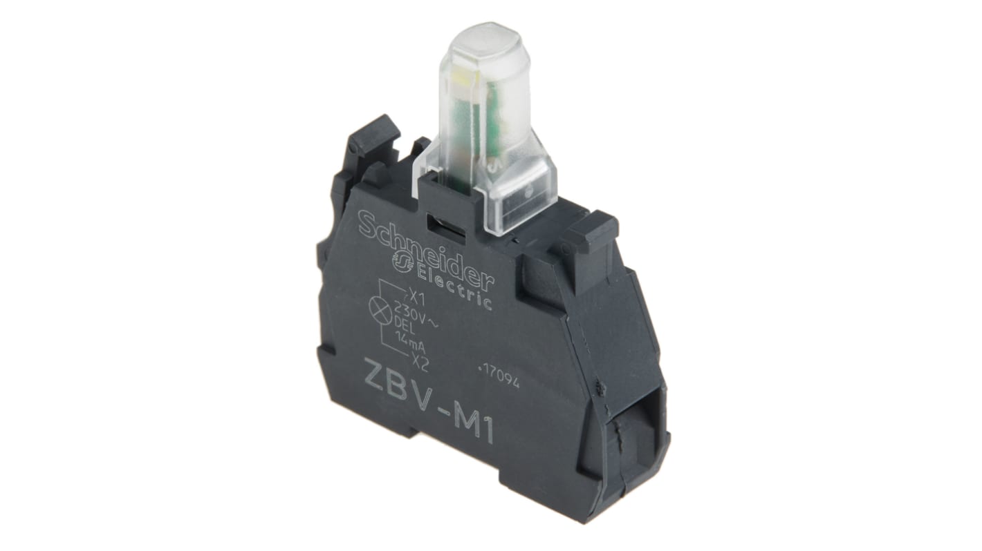 Blocco luminoso Schneider Electric Harmony XB LED universale bianco 230V morsetto a vite ZBVM1 - Ideale per automazione e segnali