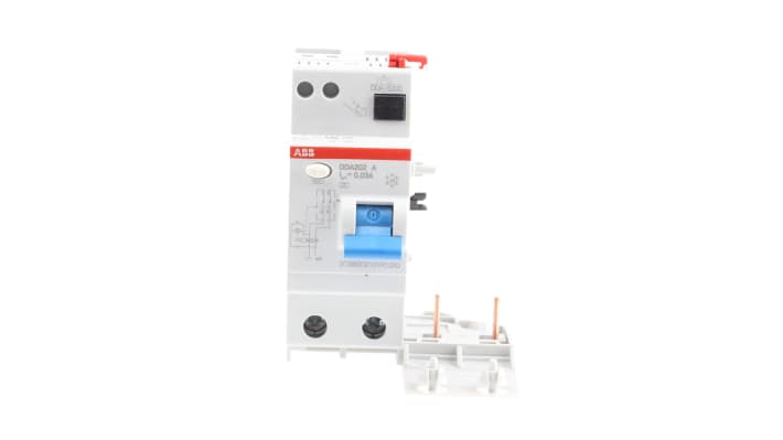 Interruttore automatico FI ABB DDA 200 A, 1P+N, 25A, 30mA, montaggio su guida DIN, per applicazioni industriali.