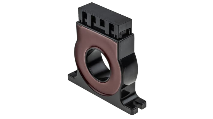 Trasformatore di corrente Omron K8AC-CT200L, anello toroidale, foro 30mm, montaggio su superficie, 20A-200A, dimensioni 81,5x76x20mm.
